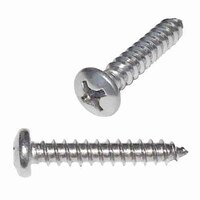 #10 X 1-1/2" Pan Head, Phillips, Tapping Screw, Type A, 18-8 Stainless